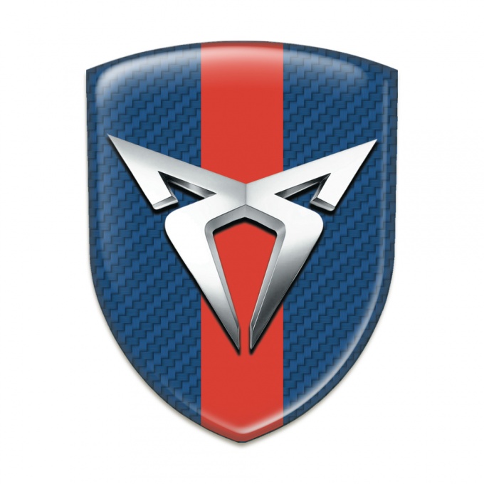 Seat Cupra Auto Emblem navy Blue Carbon with Red Band Print 