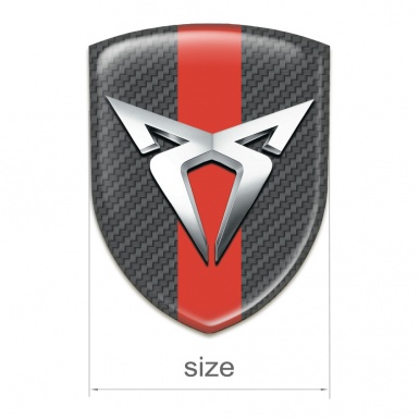 Seat Cupra Emblem Badge Logo Carbon Print Red Band 