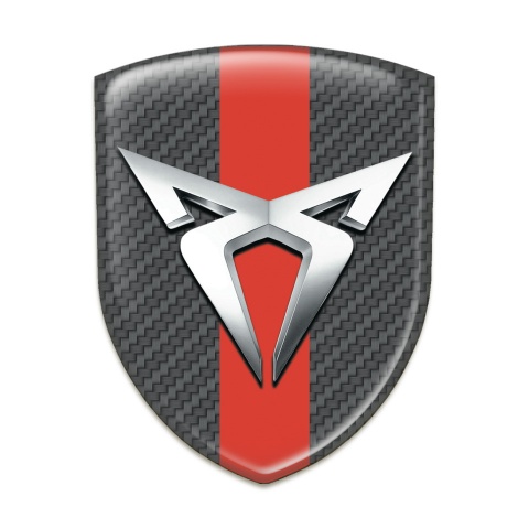 Seat Cupra Emblem Badge Logo Carbon Print Red Band 