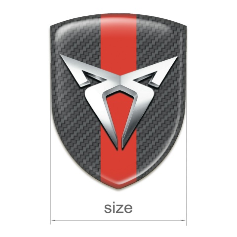 Seat Cupra Emblem Badge Logo Carbon Print Red Band 