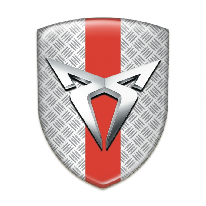 Seat Cupra Logo Emblem Mesh Effect with Red Band Style 