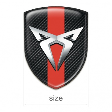 Seat Cupra Tuning Emblem Dark Carbon Print Red Band 