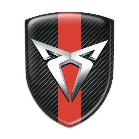 Seat Cupra Tuning Emblem Dark Carbon Print Red Band 