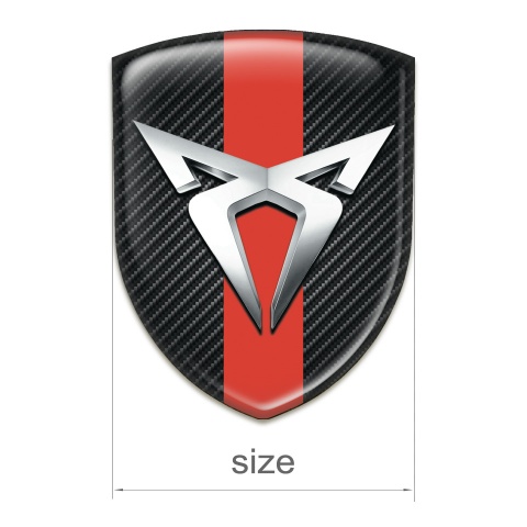 Seat Cupra Tuning Emblem Dark Carbon Print Red Band 
