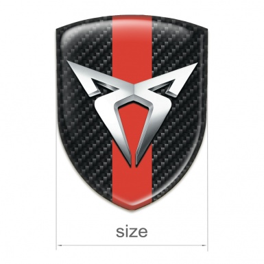 Seat Cupra Self Adhesive Emblem Logo Black Fibers Print Red Band 