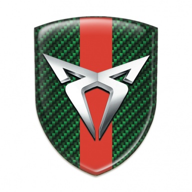 Seat Cupra Domed Emblem Green Carbon Print Red Band 