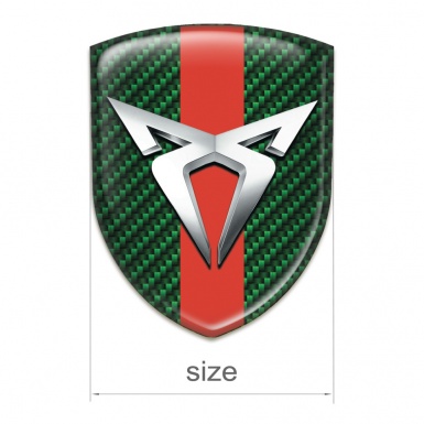 Seat Cupra Domed Emblem Green Carbon Print Red Band 