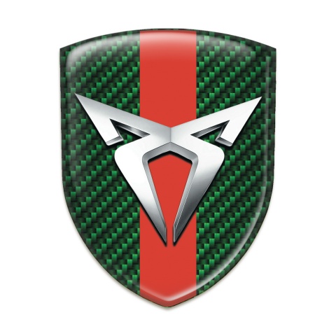 Seat Cupra Domed Emblem Green Carbon Print Red Band 