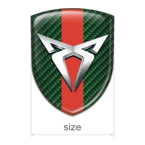 Seat Cupra Domed Emblem Green Carbon Print Red Band 