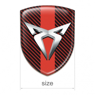 Seat Cupra Silicone Emblem Red carbon Print Red band Style 