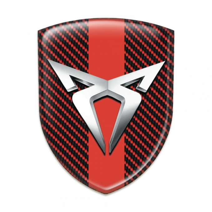 Seat Cupra Silicone Emblem Red carbon Print Red band Style 