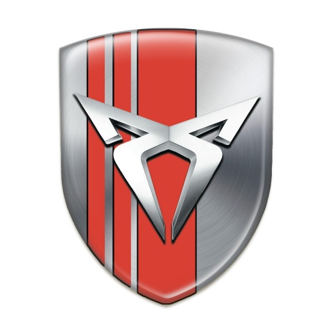 Seat Cupra Emblem Exterior Silver with Red Tapes Style 