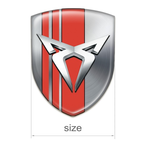Seat Cupra Emblem Exterior Silver with Red Tapes Style 