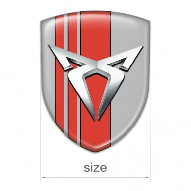 Seat Cupra Emblem Interior Gray with Red Tapes Silver Logo 