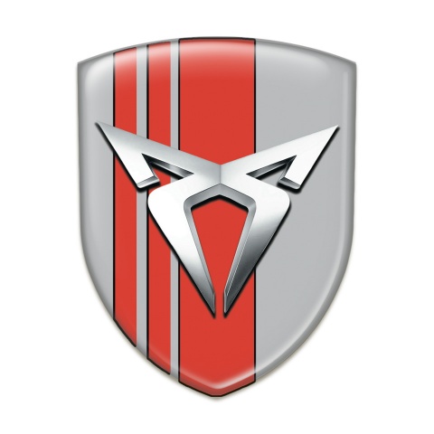 Seat Cupra Emblem Interior Gray with Red Tapes Silver Logo 