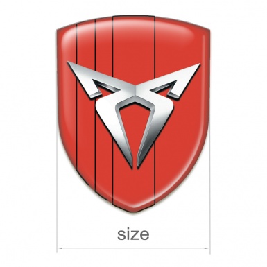 Seat Cupra Tuning Badge Red Decoration Silver Logo 