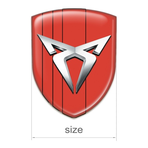 Seat Cupra Tuning Badge Red Decoration Silver Logo 