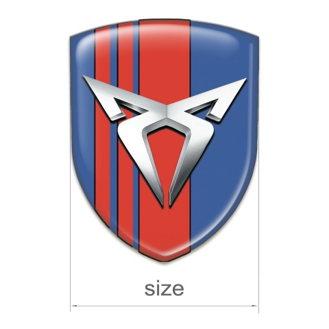 Seat Cupra Car Accessories Badge Blue with Red Tapes Silver Logo 