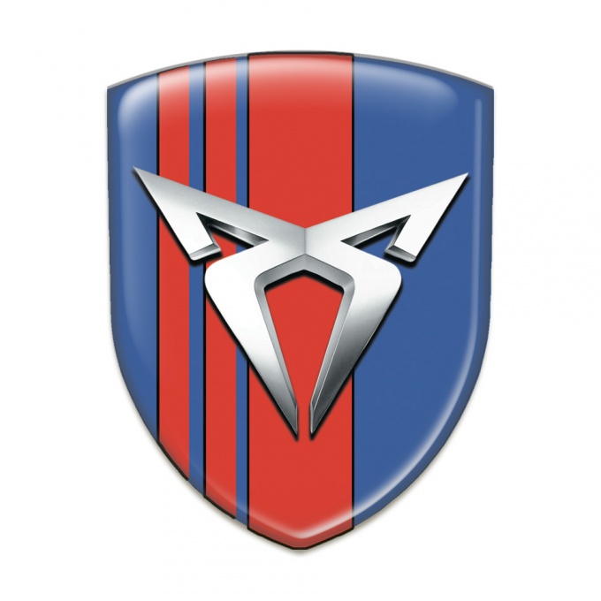 Seat Cupra Car Accessories Badge Blue with Red Tapes Silver Logo 