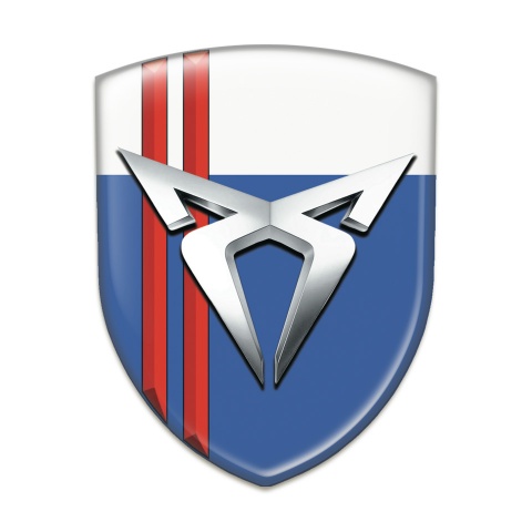 Seat Cupra Car Accessories Badge Blue White with Red Lines Type 