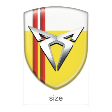 Seat Cupra Self Adhesive Car logo Emblem Yellow white with Red Lines Type 