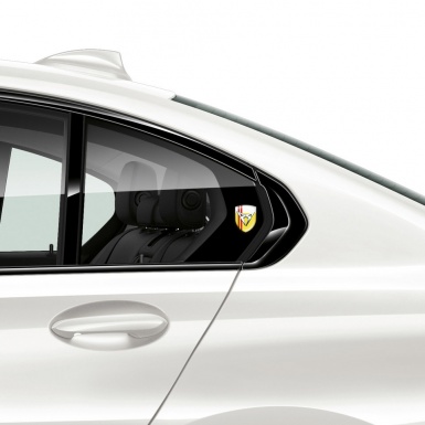 Seat Cupra Self Adhesive Car logo Emblem Yellow white with Red Lines Type 