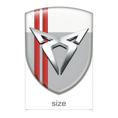 Seat Cupra Car Interior Badge Gray White with Red lines Type 