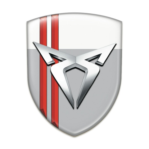 Seat Cupra Car Interior Badge Gray White with Red lines Type 