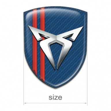Seat Cupra Silicone Car Decal Badge naavy Blue Caarbon with Red Lines Type