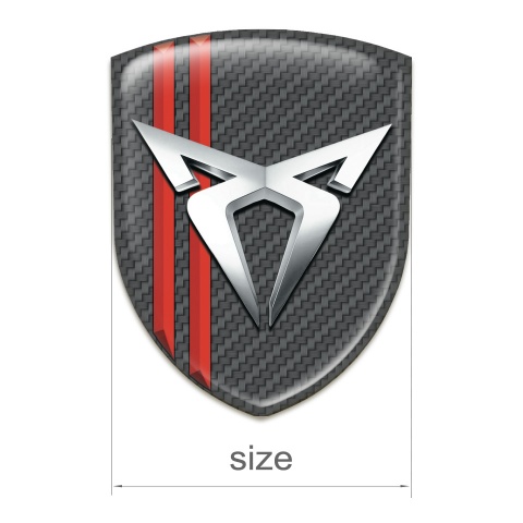 Seat Cupra Silicone Badge Carbon with Red lines Type 