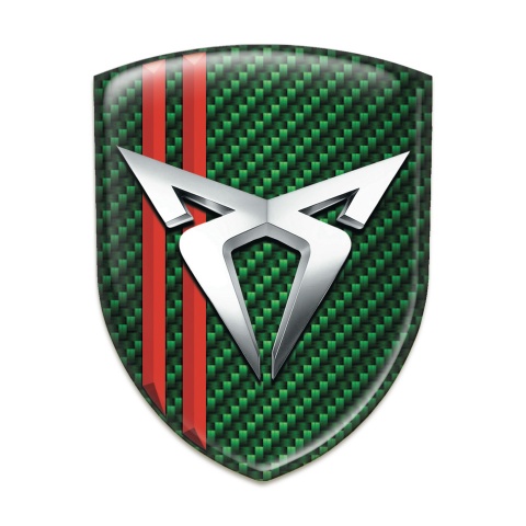 Seat Cupra Resin Sticker Green Carbon with Red Lines Type 