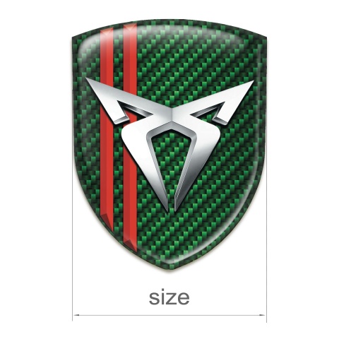Seat Cupra Resin Sticker Green Carbon with Red Lines Type 