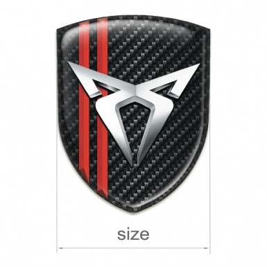 Seat Cupra 3D Gel Emblem Dark Carbon with Red Lines Type