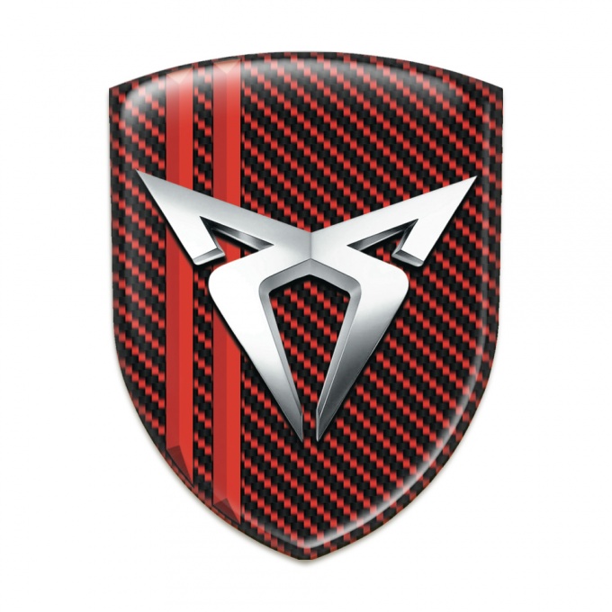 Seat Cupra Emblem Exterior Red Carbon with Red Lines Type 