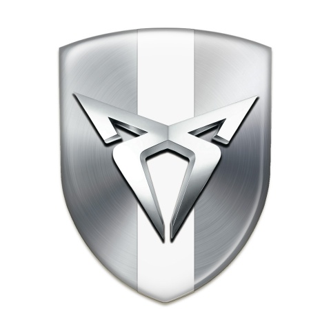 Seat Cupra Tuning Badge Silver with White Ribbon Variant 