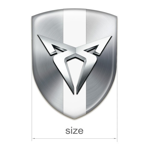Seat Cupra Tuning Badge Silver with White Ribbon Variant 