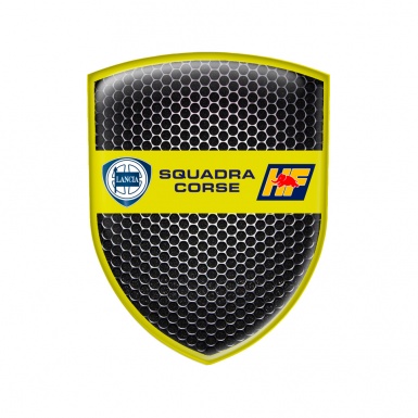 Lancia Domed Emblem Squadra Corse Steel Yellow Edition