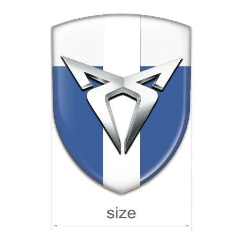 Seat Cupra Auto Emblem Blue White with White Ribbon Variant 