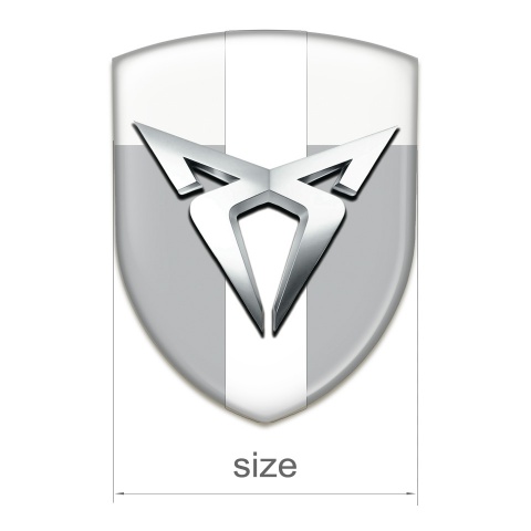 Seat Cupra Emblem Badge Logo Gray White With White Ribbon Variant 