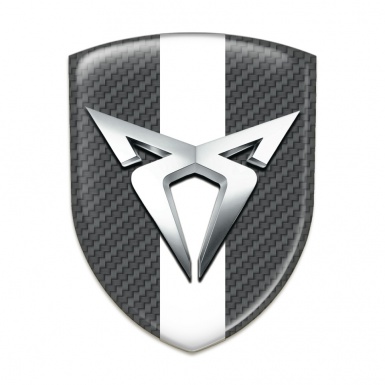 Seat Cupra Tuning Emblem Carbon with White Ribbon 