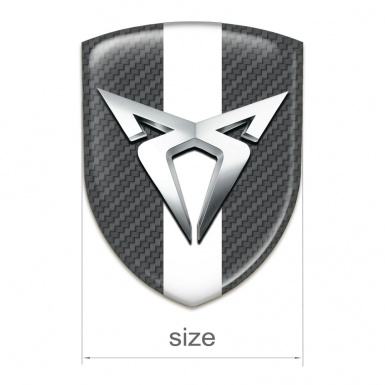 Seat Cupra Tuning Emblem Carbon with White Ribbon 