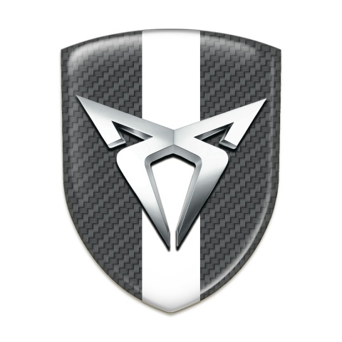 Seat Cupra Tuning Emblem Carbon with White Ribbon 