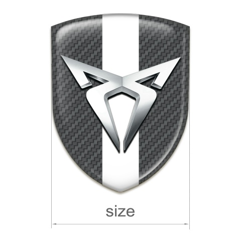 Seat Cupra Tuning Emblem Carbon with White Ribbon 
