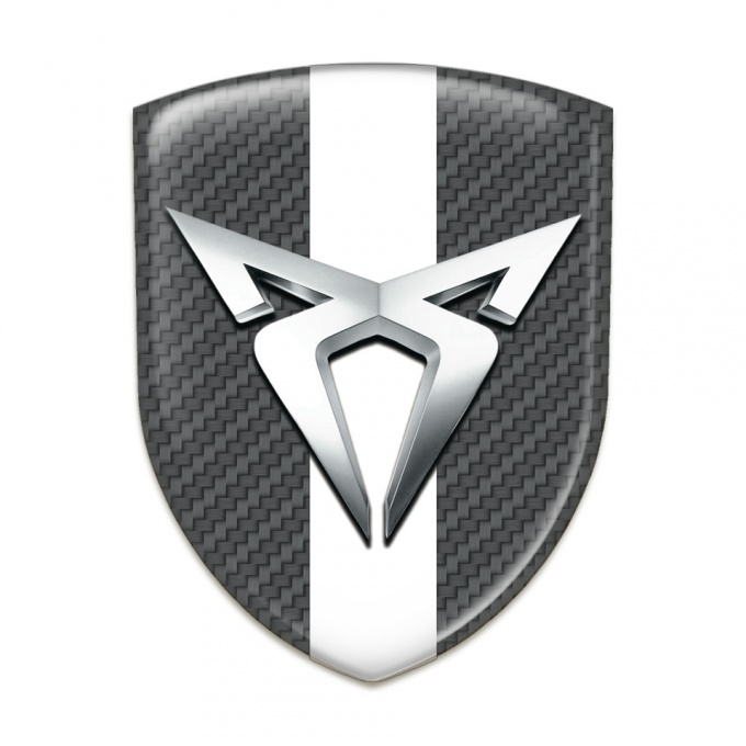 Seat Cupra Tuning Emblem Carbon with White Ribbon 