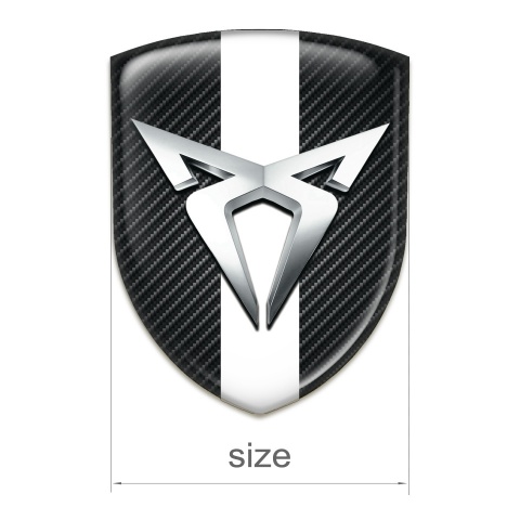 Seat Cupra Domed Emblem Black Fibers with White Ribbon 