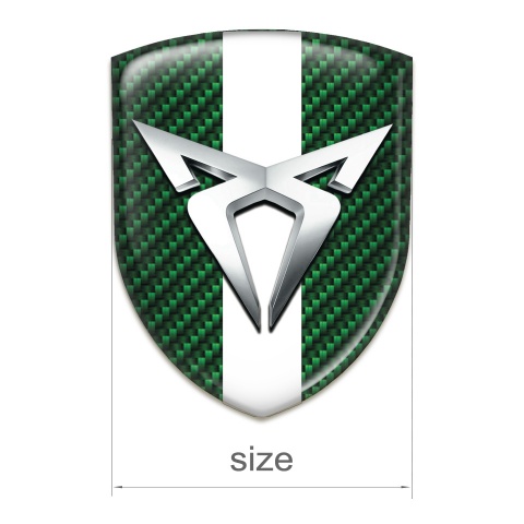 Seat Cupra Silicone Emblem Green Carbon with White Ribbon Style 