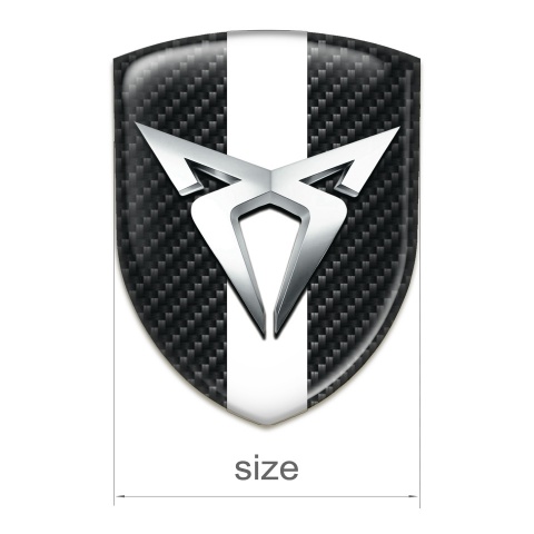 Seat Cupra Resin Sticker Dark Carbon with White Ribbon Style 