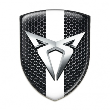 Seat Cupra Emblem Exterior Perforated Steel With White Ribbon Style 