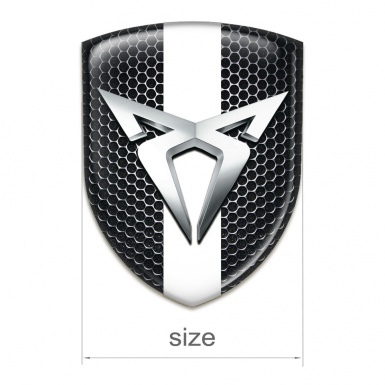 Seat Cupra Emblem Exterior Perforated Steel With White Ribbon Style 