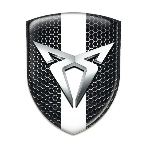 Seat Cupra Emblem Exterior Perforated Steel With White Ribbon Style 